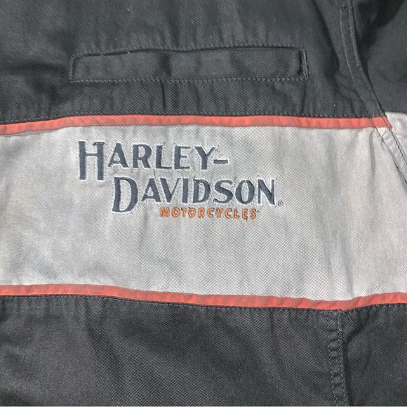 Harley-Davidson Iron Block Shirt Men's 3XL Black Button Up Garage Mechanic Wings - Picture 9 of 11